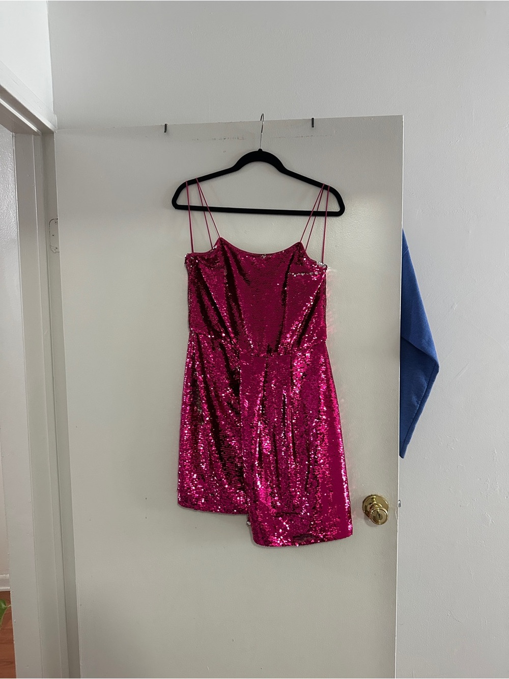 10 Crosby Derek Lam Metallic Fuchsia Sequin Mini Dress - Picture 5 of 10